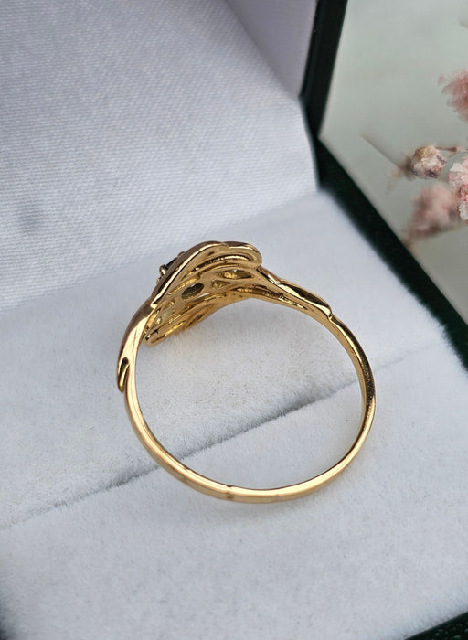 Saphir-Diamantring aus Gelbgold