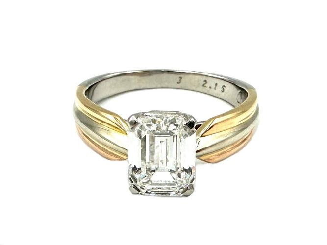 Bague 56 CARTIER. Bague Solitaire Diamant 2.15ct D VS2 58 Facettes