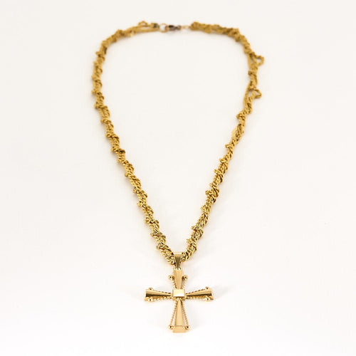 Pendentif Pendentif "Croix" en or jaune 58 Facettes CHA5349