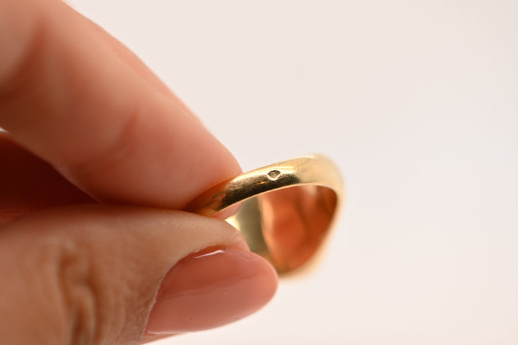 Bague 58 Chevalière or jaune grenat 58 Facettes