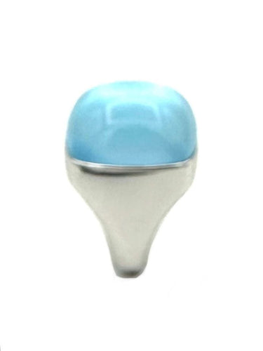 Bague ROBERTO COIN. Bague or blanc 18K et topaze bleue 58 Facettes