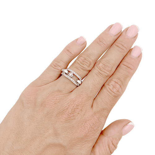 Bague 51 Bague Messika, "Move Link", or blanc, diamants. 58 Facettes 34808