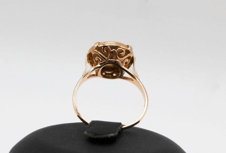 Bague 57 Bague pièce 2 pesos mexicain or jaune 58 Facettes 250356