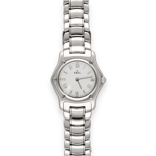 Montre Montre Ebel Sport Classique Dame acier - Ref. 988901 - Quartz - 1985 - 25 mm - Ecrin dorigine 58 Facettes fb10583