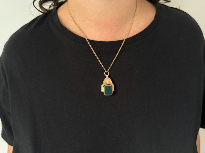 Pendentif Pendentif En Agathe Et En Jaspe Sanguin 58 Facettes