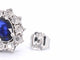 Boucles d'oreilles Boucles d'oreilles en or blanc avec diamants et saphir 58 Facettes 2297