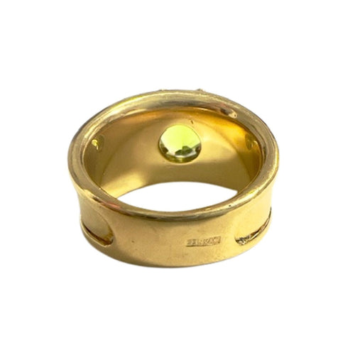Bague 57 bague en or avec diamants et péridot 58 Facettes Q116B(948)