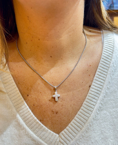 Collier Collier pendentif croix or 18 carats et diamants 58 Facettes