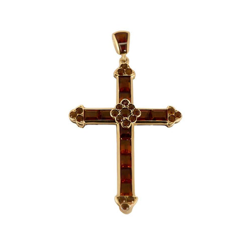 Pendentif Pendentif "Croix" en or jaune et citrines 58 Facettes ALE4339