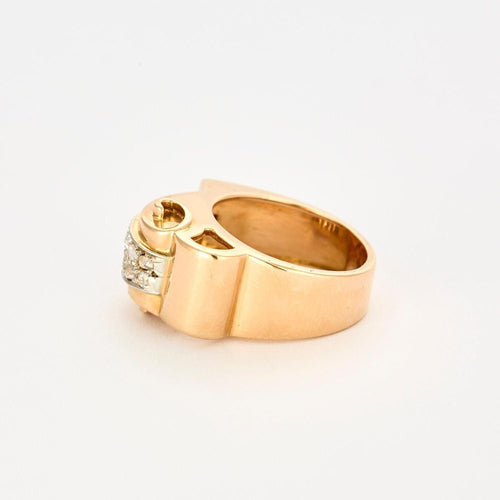 Bague 56 bague tank or jaune diamants rubis 58 Facettes