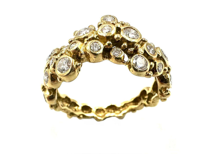 Bague 52 GILBERT ALBERT - Bague or jaune et diamants 58 Facettes