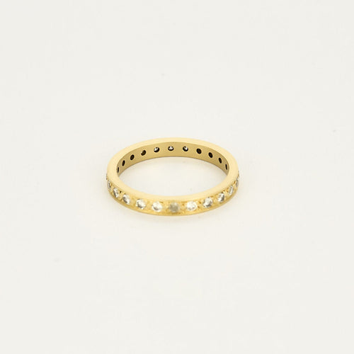 Bague 58,5 Alliance américaine en or jaune et diamants 58 Facettes TOU1500X4