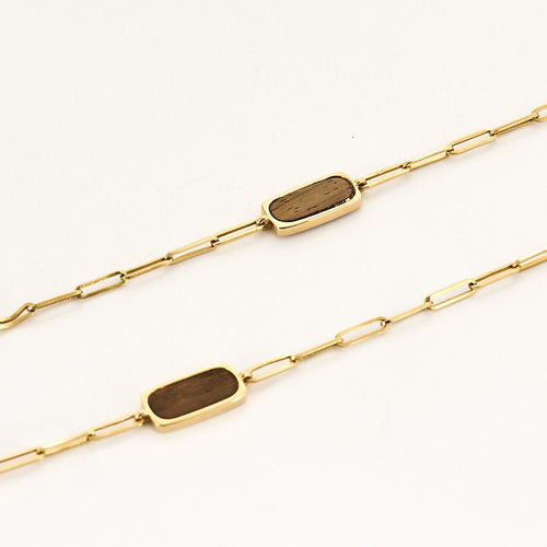 Collier DINH VAN - Rare sautoir de la collection Impression en or jaune et bois d'Amourette 58 Facettes LOR3480