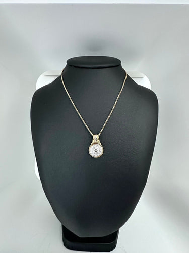 Pendentif Pendentif français vintage en or jaune et blanc avec diamants de 1,25 carat  certifié HRD 58 Facettes