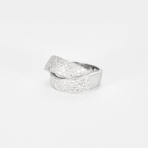 Bague 52 Bague or blanc, pavé de diamants 58 Facettes 1-0000130/3