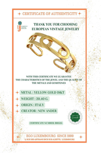 Bracelet Manchette italienne à maillons en or jaune 58 Facettes