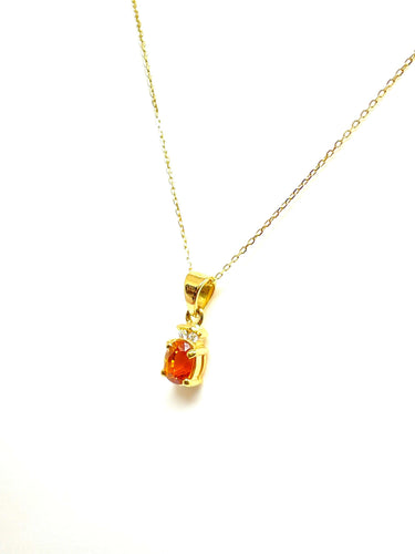 Pendentif Parure 2 pièces en or jaune 18 carats, diamants et citrines 58 Facettes