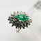 Bague 55 Bague Art Déco en or blanc avec diamants et émeraude taille marquise 58 Facettes 50360