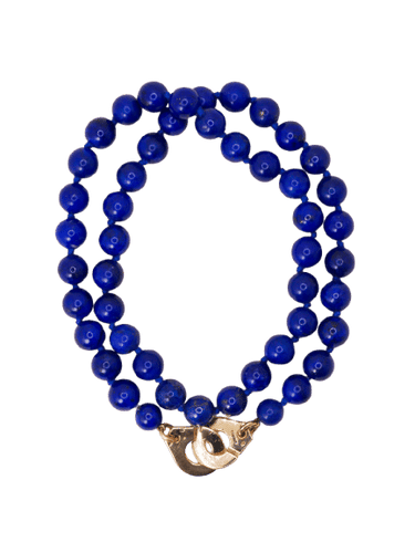 Collier DINH VAN Collier menottes R15 or jaune lapis lazuli 58 Facettes 1204.6