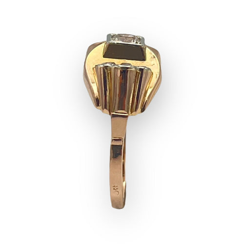 Bague 55 Bague Tank or rose 750 et diamants 58 Facettes 149058237