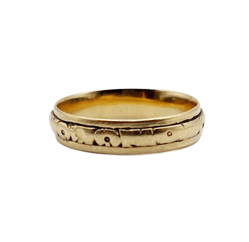 Bague 50.5 Bague jonc alliance motifs géométriques vintage en or 14k 58 Facettes A06567