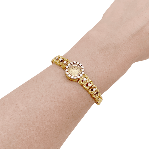 Montre Montre de dame Omega vintage, deux ors, diamants. 58 Facettes 34660