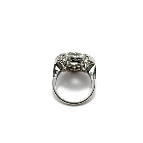 Platinring og diamanter stil Art Deco 