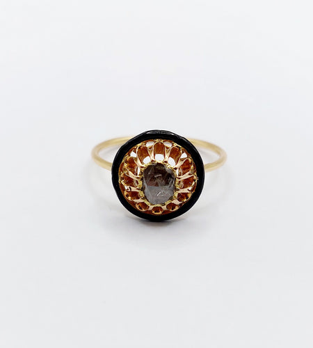 Bague 53.5 Bague fleur victorienne or et diamant 58 Facettes A04274