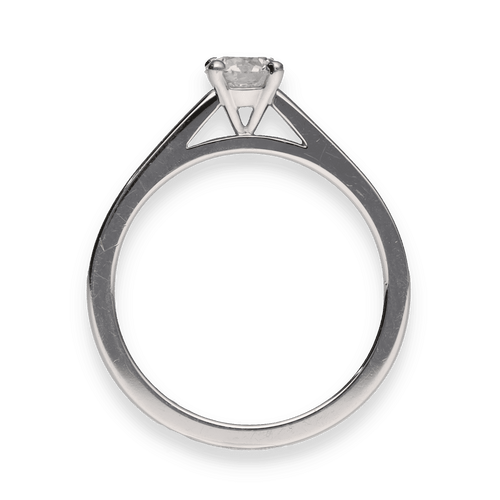 Bague 48 Solitaire De Beers DB Classic en platine avec diamant 0,40 ct H-SI2 - Taille 48 - Full Set 58 Facettes FB08388