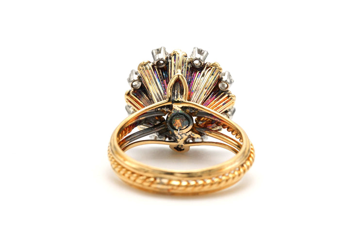 Bague 49 Bague Années 50 en or jaune sertie de diamants (+-0.45ct) 58 Facettes 22899