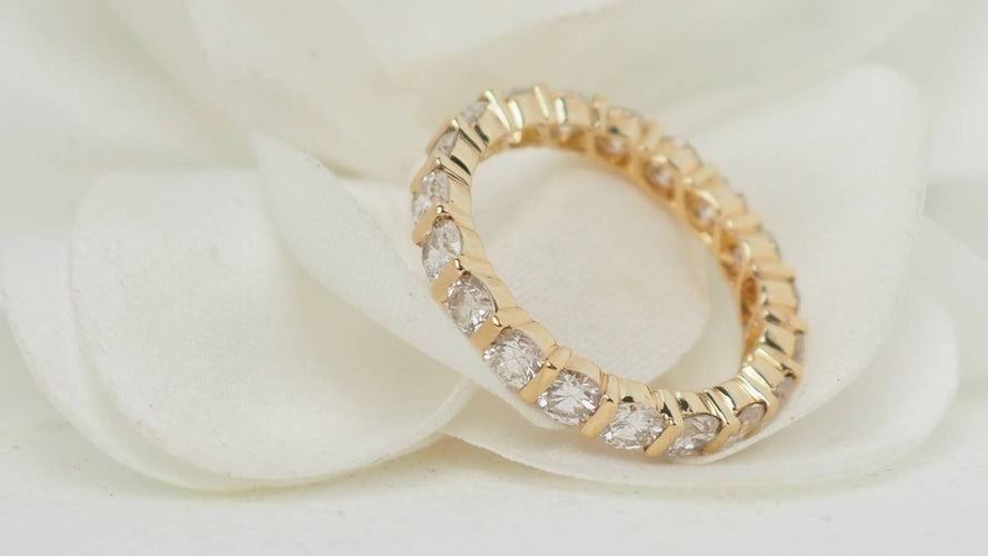 Bague 54 Alliance américaine en or jaune et diamants 58 Facettes 32368