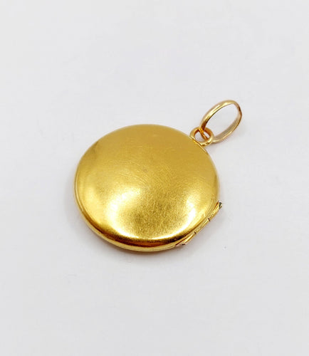 Pendentif porte-photo or jaune, pierre rouge et perle (circa 1900) 58 Facettes A06217