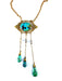 Collier Collier or jaune turquoises et perles fines, époque 1900 58 Facettes AB368