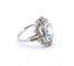 Bague 54 Bague en or blanc avec aigue-marine et diamants 58 Facettes