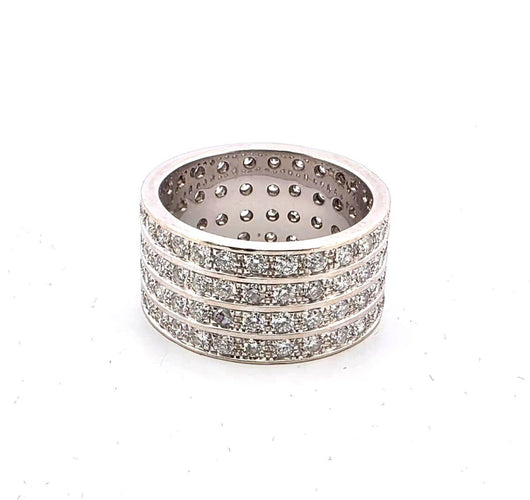 Bague 65 Bague en or blanc massif avec diamants 58 Facettes