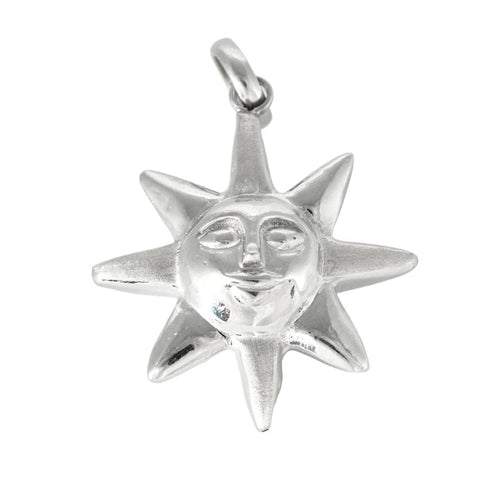 Pendentif Pendentif soleil en or gris 58 Facettes CAN1103