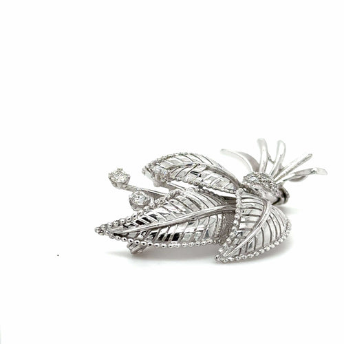 Broche Broche Feuillage Or Blanc - Diamants 58 Facettes RÉF 2053/13