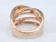 Bague 54 Bague en or rose sertie de diamants blancs et noirs taille brillant 58 Facettes 2183