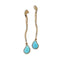 Boucles d'oreilles Boucles d'oreilles or jaune, gouttes turquoise Iran, diamants naturels 58 Facettes MG-200832