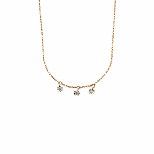 Collier COLLIER L OR ROSE 3 DIAMANTS 0,09ct 58 Facettes M8927