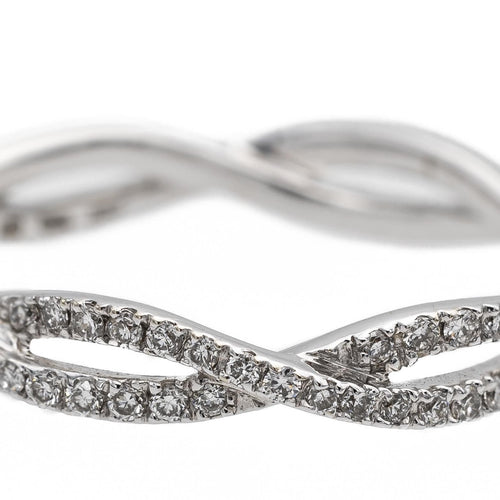 Bague 53 Etername Bague Entrelacs Or blanc Diamant 58 Facettes 578314CD