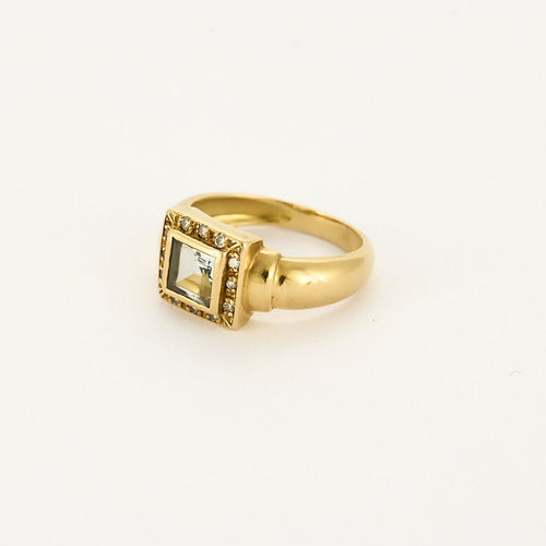 Bague 54 Bague or jaune et aigue-marine 58 Facettes B250188