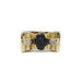 Bague Tank or, diamants, saphir 58 Facettes 240344R