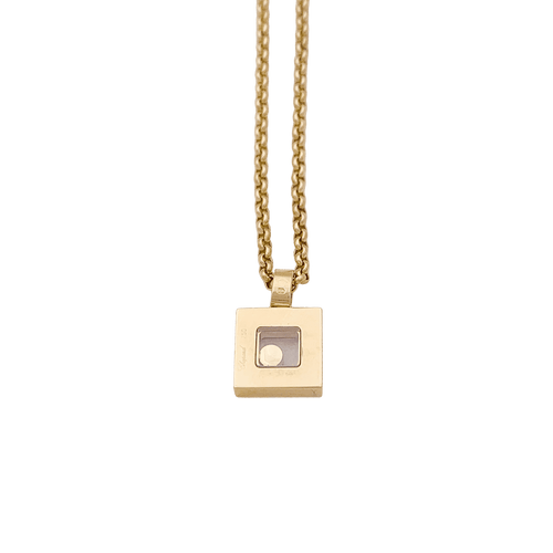 Collier Collier Chopard, "Happy Square Diamond", or jaune, diamant. 58 Facettes 34452