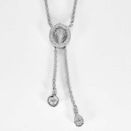 Collier Sautoir en or blanc et diamants 58 Facettes RAM3261X3