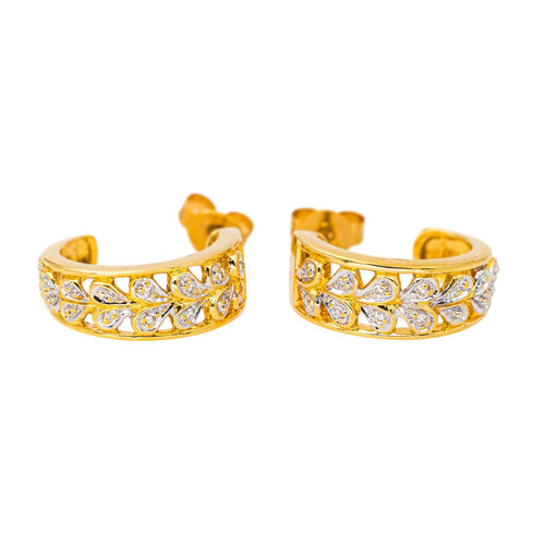 Boucles d'oreilles Boucles d'oreilles Demi créoles Or jaune, Or blanc Diamant 58 Facettes 4282965CN