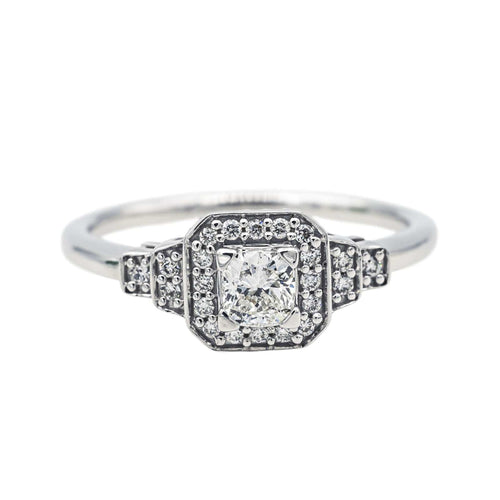 Bague 52 Mauboussin Bague Solitaire Un Automne 1930 n°2 Or blanc Diamant 58 Facettes 4098661RV