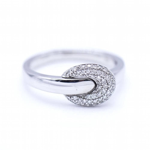 Bague 57 Bague Boucle en or blanc et diamants. Neuve. 58 Facettes N102885LF