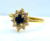 Bague 54 Bague marguerite en or jaune 18 carats, saphir et diamants 58 Facettes AB529