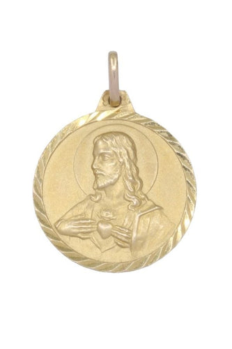 Pendentif MÉDAILLE SCAPULAIRE VIERGE DES ANGOISSES ET SACRÉ CŒUR DE JÉSUS 58 Facettes 083371